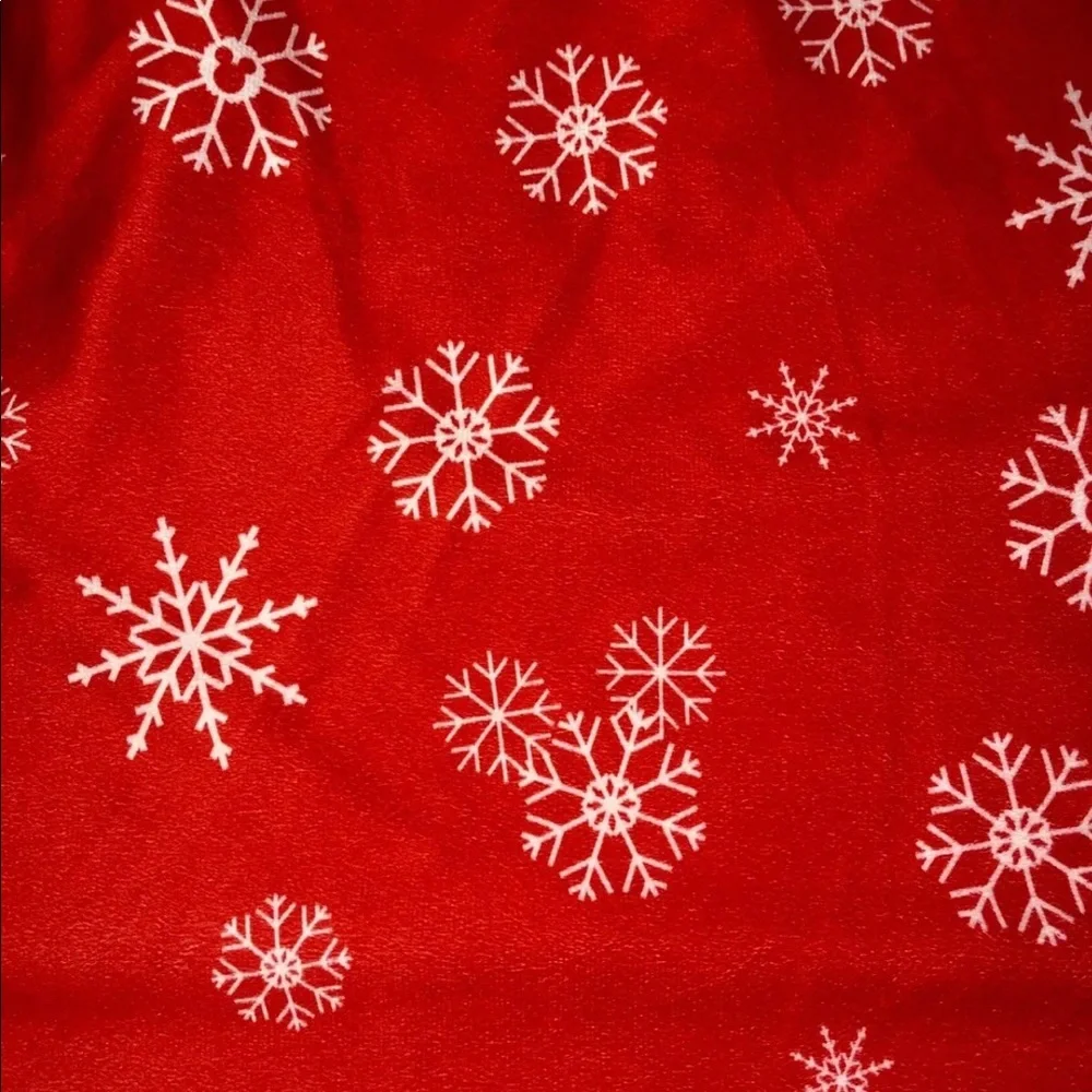 Disney Mickey and Minnie Snowflake Christmas Sherpa Throw Blanket 60x50